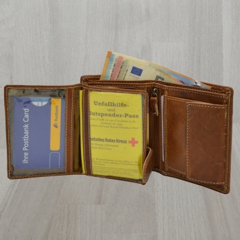 RFID Schutz Portemonnaie Leder Geldtasche Brieftasche Geldbeutel braun
